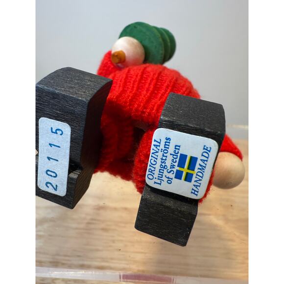 Ljungstroms Of Sweden Tomte Wooden Figure Holding Christmas Tree JL - Picture 8 of 11